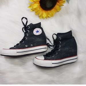 Converse All star hidden platform silver sheen